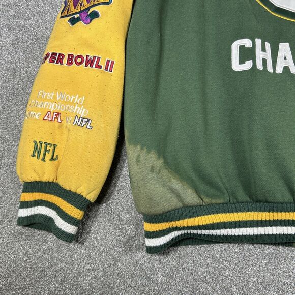 GREEN BAY PACKERS Vtg 1997 Letterman Varsity  Jacket Size XXL Super Bowl XXXI - Picture 12 of 16